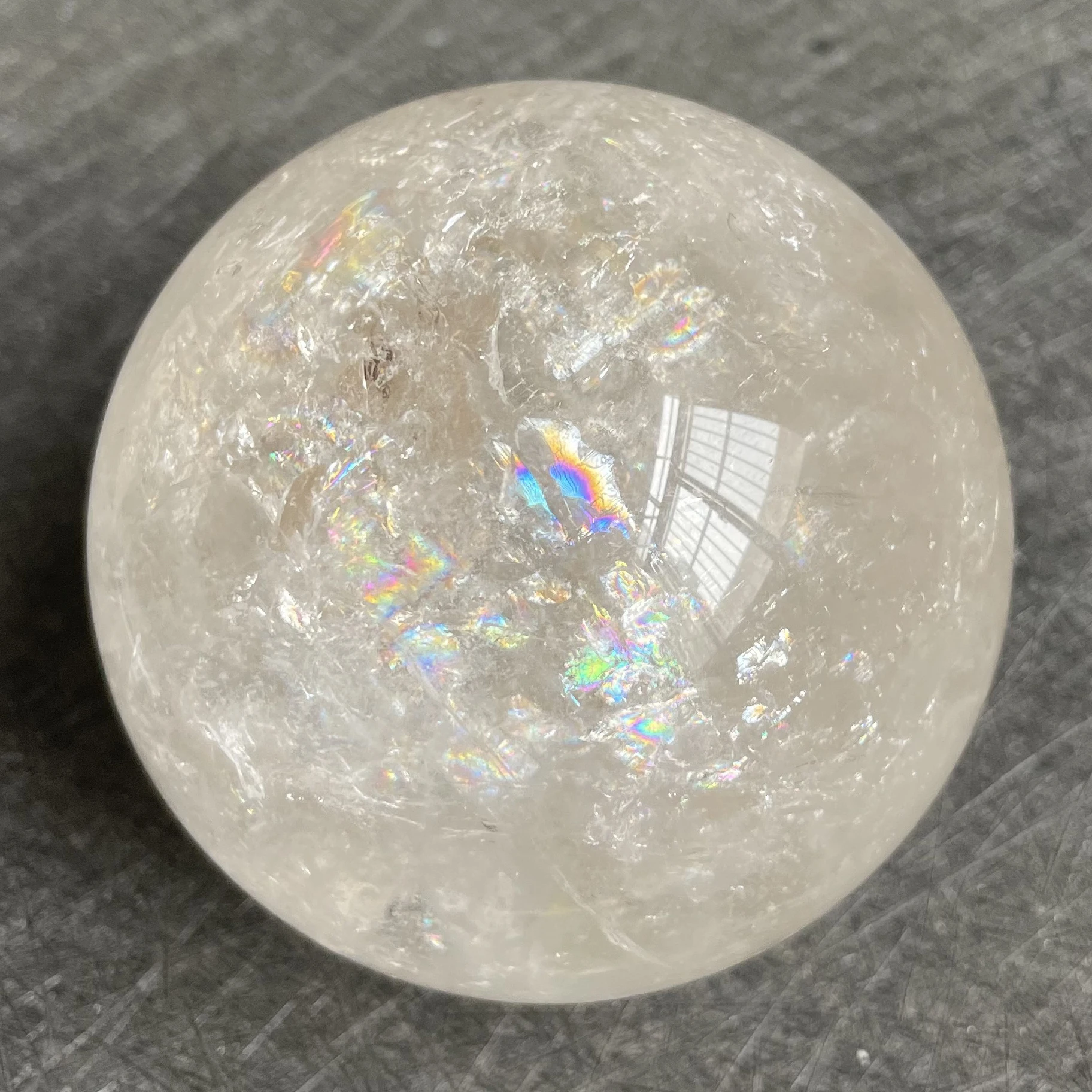 

464 г натуральный камень, прозрачная фотография, радуга, Белый хрустальный шар, камень, украшение, шероховатая фотография