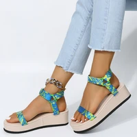 women summer soft slip sandals woman buckle strap foam sole durable sandalias ladies outdoor casual beach shoes platform heels