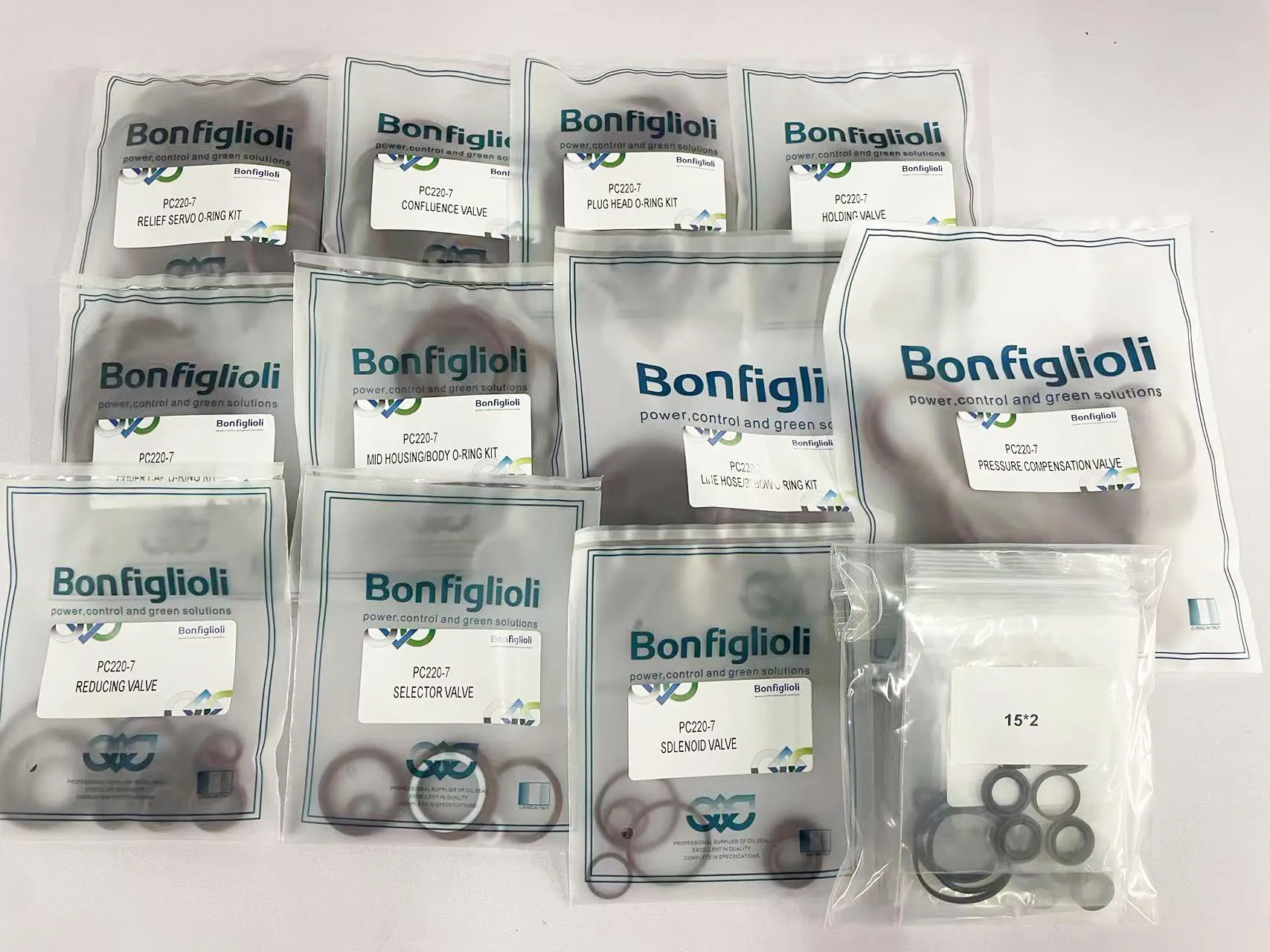 Комплект ремонтных уплотнений регулирующего клапана PC220-7 для деталей