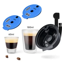 refillable reusable coffee capsule for bosch machine tassimo silicone lid cover coffee filter cup metal spoon coffee pod