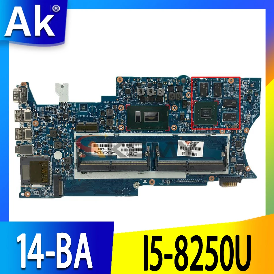 

For HP PAVILION X360 14-BA 14M-BA laptop motherboard 17817-2 939381-001 939381-601 940754-001 mainboard With SR3LA I5-8250 CPU