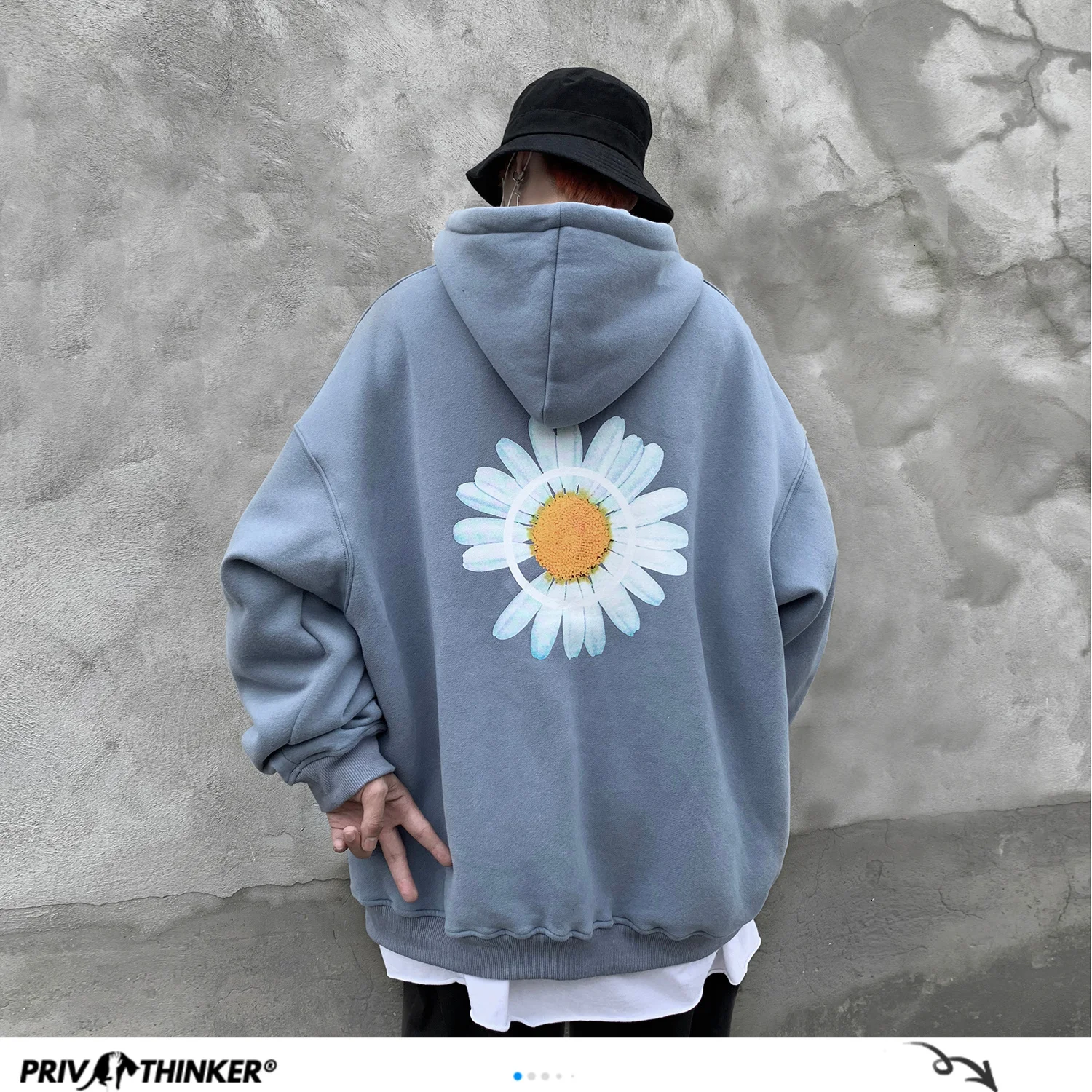 

Men 2022 Winter Loose Hooded Sweatshirts Mens Harajuku Thicken Warm Coat Hoodies Male Oversize Pullovers Sweatshirt