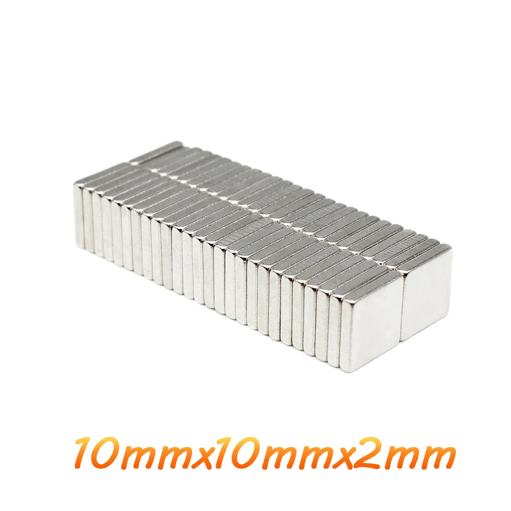 10/20/50/100/150/200/300/1000PCS 10x10x2 Square Strong Powerful Magnets 10*10*2 mm Block Rare Earth Neodymium Magnet 10x10x2mm |