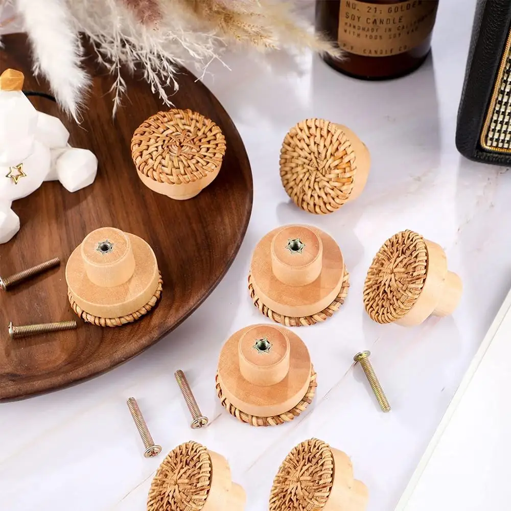 

Wooden Handles Beech Rattan Drawer Knobs Wardrobe Furniture Handle Kitchen Cupboard Door Handle Dresser Pulls Furniture Hardware