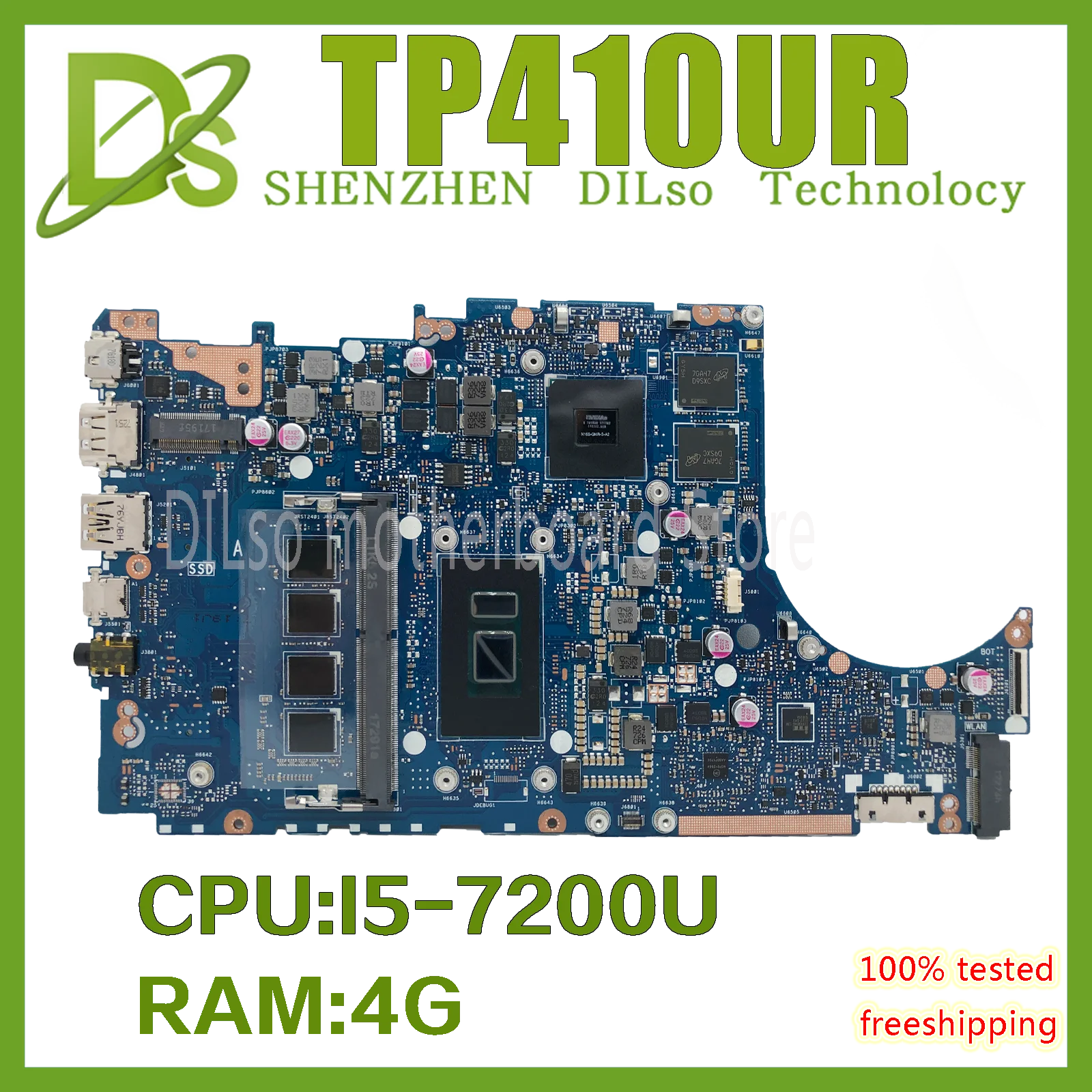 

Kefu TP410UA материнская плата для VivoBook Flip 14 TP410UA TP410UF TP410UR материнская плата для ноутбука W/ I5-7200U 940MX 4G RAM 100% рабочая