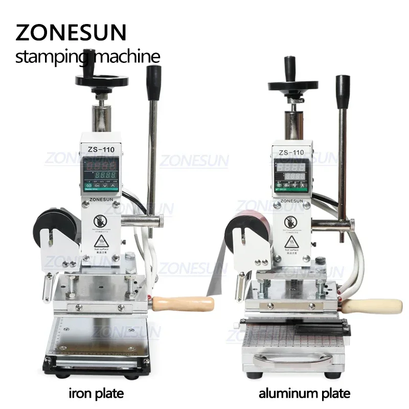 Фото ZONESUN ZS110 горячее тиснение фольгой, бронзовая машина для тиснения, скользящий верстак, цифровой кожаный термопресс для бумаги из ПВХ №3