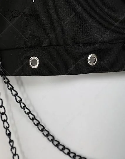 Женские худи на Хэллоуин MEOWCOS готический кроп-топ в стиле панк свитшот с длинным