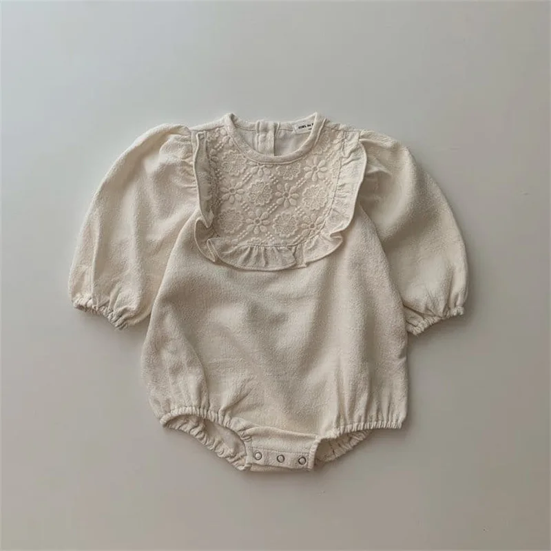 

RiniKinda Newborn Rompers Cotton Long Sleeve Infant Baby Girls Romper Cotton Toddler Playsuit Jumpsuits Baby Girls Clothes