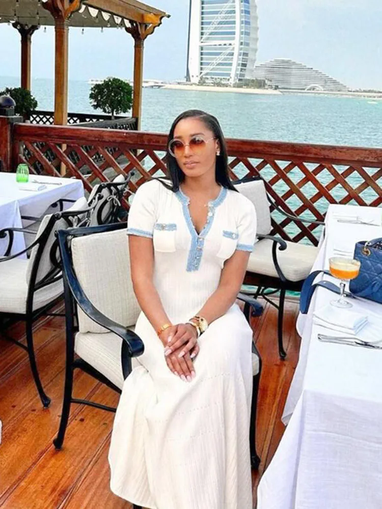 Женское длинное трикотажное платье элегантное облегающее платье-макси из денима