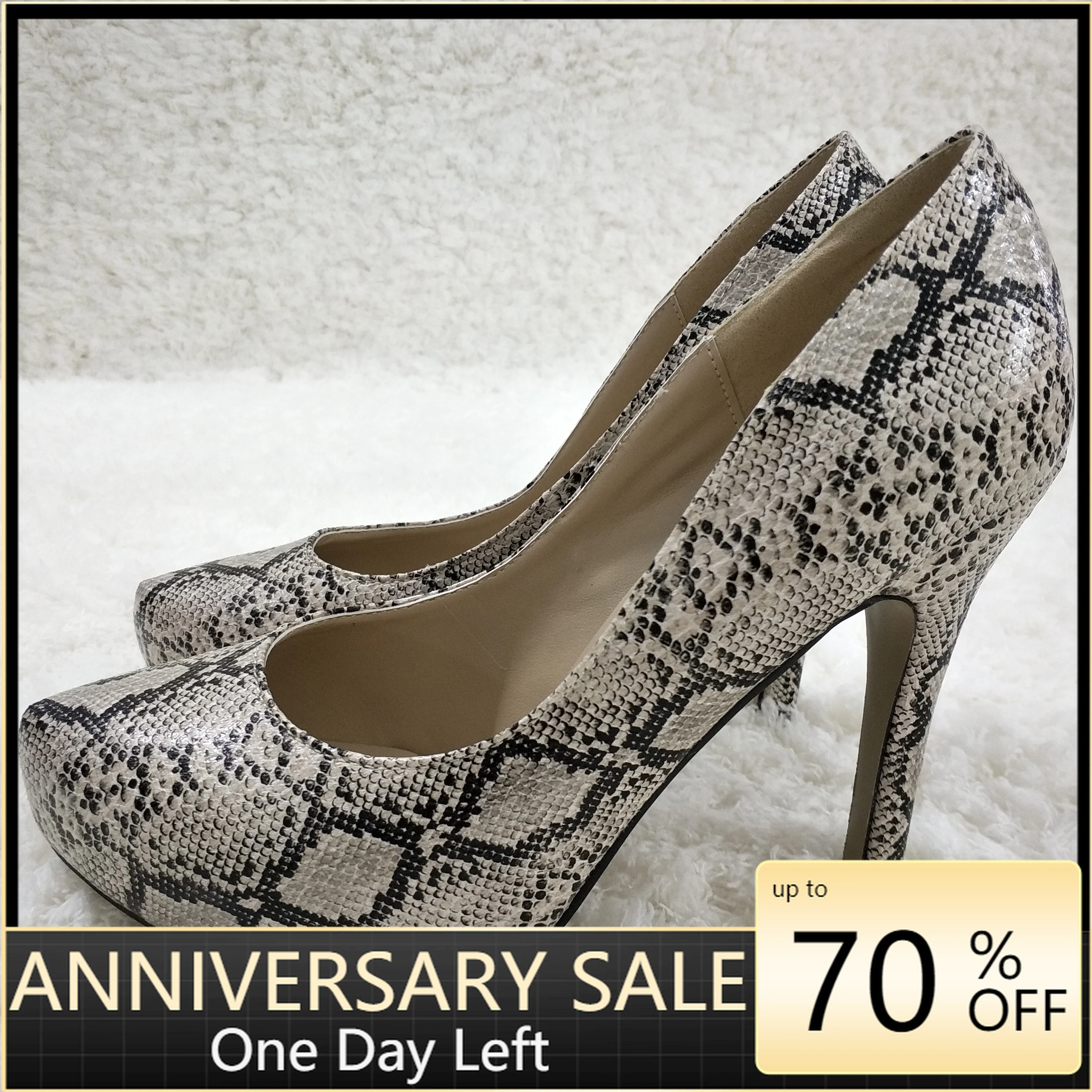 

Women Stiletto Thin High Heel Pumps Sexy Grey Snakeskin Fashion Party Bridals Ball Lady Shoes P16e