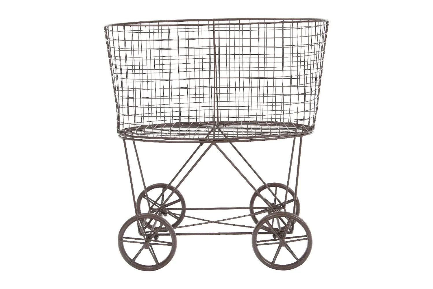 

Woven Paths Vintage Laundry Basket with Wheels, Brown