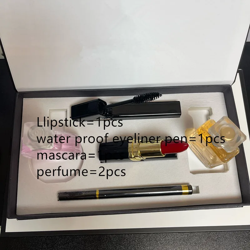 Collection Perfume Lipstick Mascara Spary Eyeliner Pencil 5in1 Set Gift Box