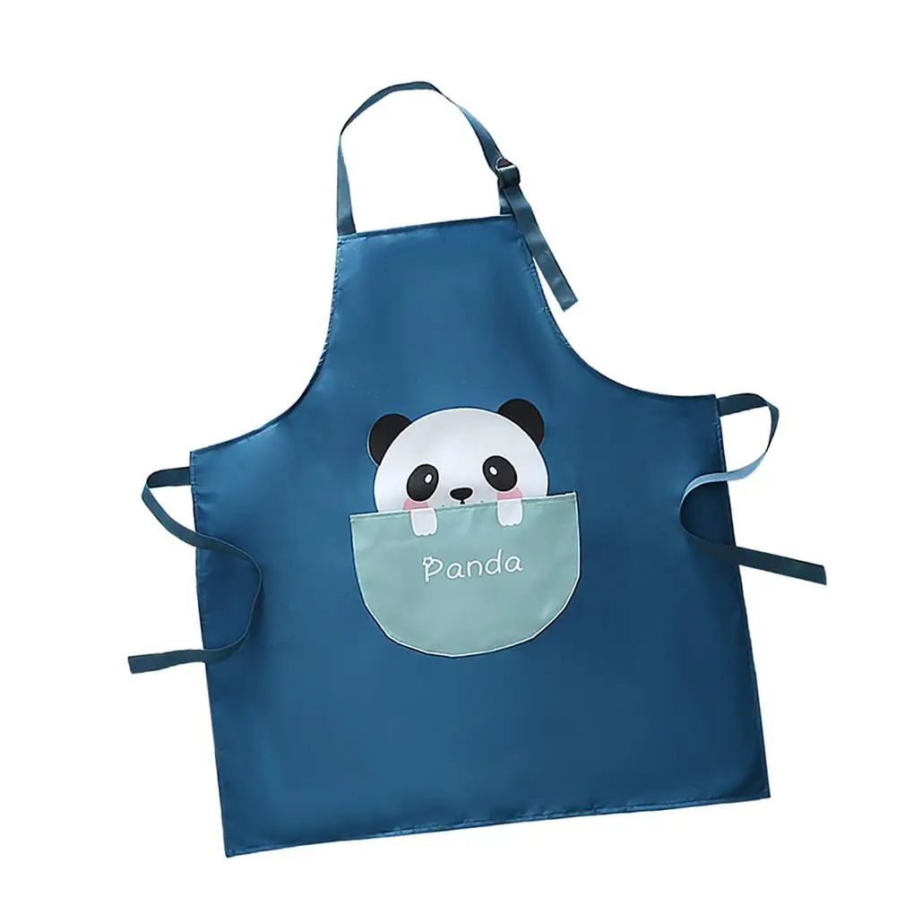

Kitchen Waterproof Apron Animal Penguin&Panda Cartoon Apron For Women Men Cooking Sleeveless Adjustable Bib With Pocket 70x64cm