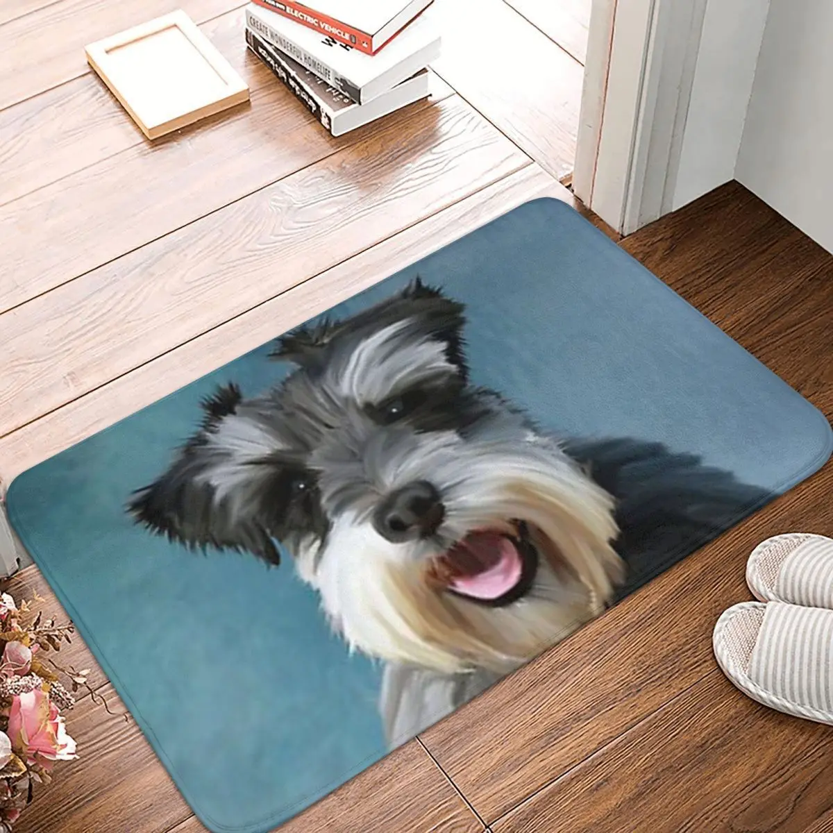 Миниатюрный шнауцер собака акварель художественная роспись противоскользящий