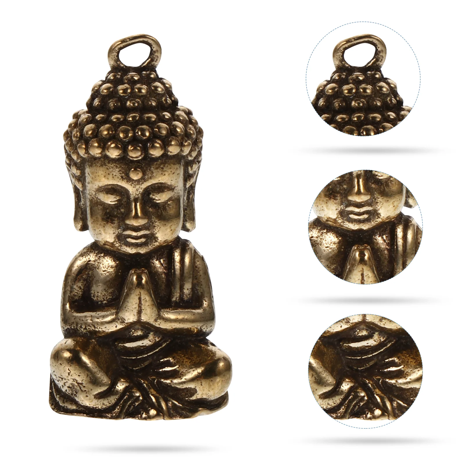 

Statue Charm Charms Keychain Figurine Mini Fortunependant Jewelrygod Success Sculpture Lord Monk Praying Thai Copper Lucky