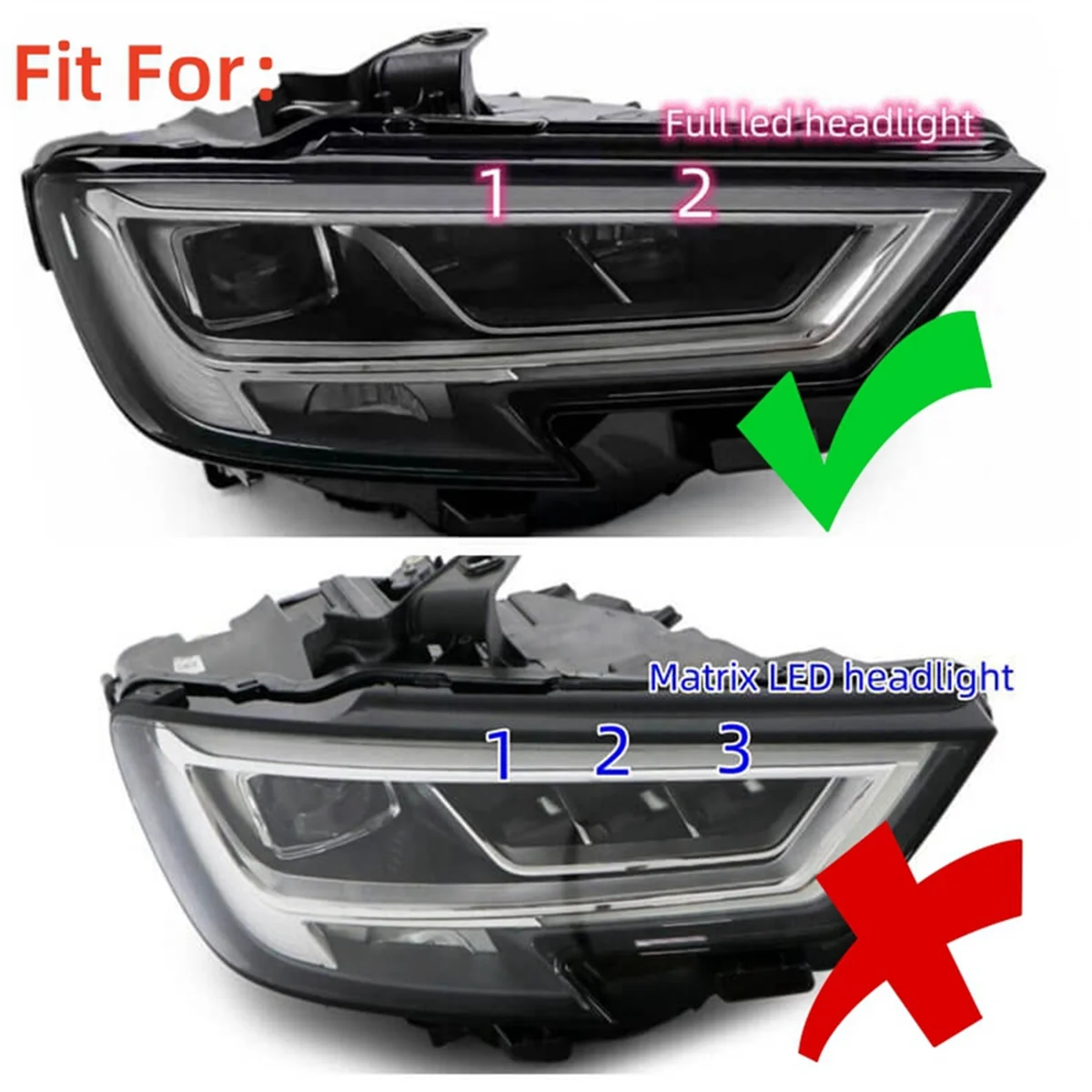 Белые детали DRL для AUDI A3 2017-2019 дневные ходовые огни белые светодиодные платы левая