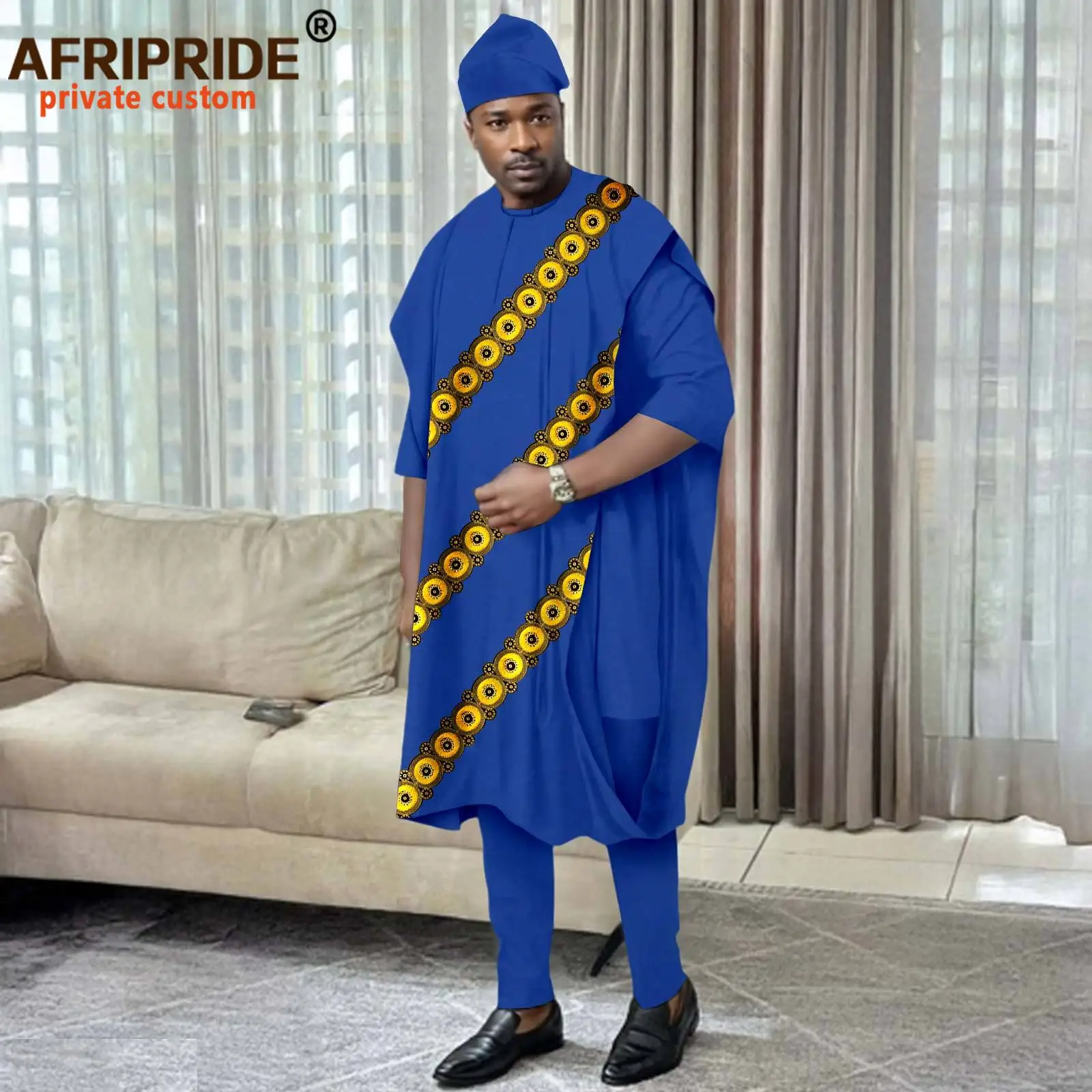 Традиционная африканская одежда для мужчин халат Agbada с вышивкой рубашки