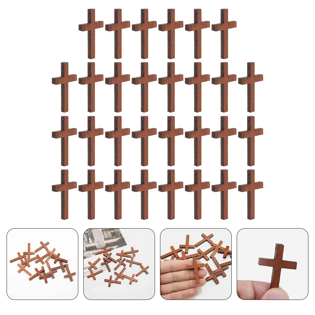 

Cross Wooden Wood Crosses Charm Charms Pendant Mini Jesus Crucifix Jewelry Hand Diy Wall Unfinished Holding Findings Decor
