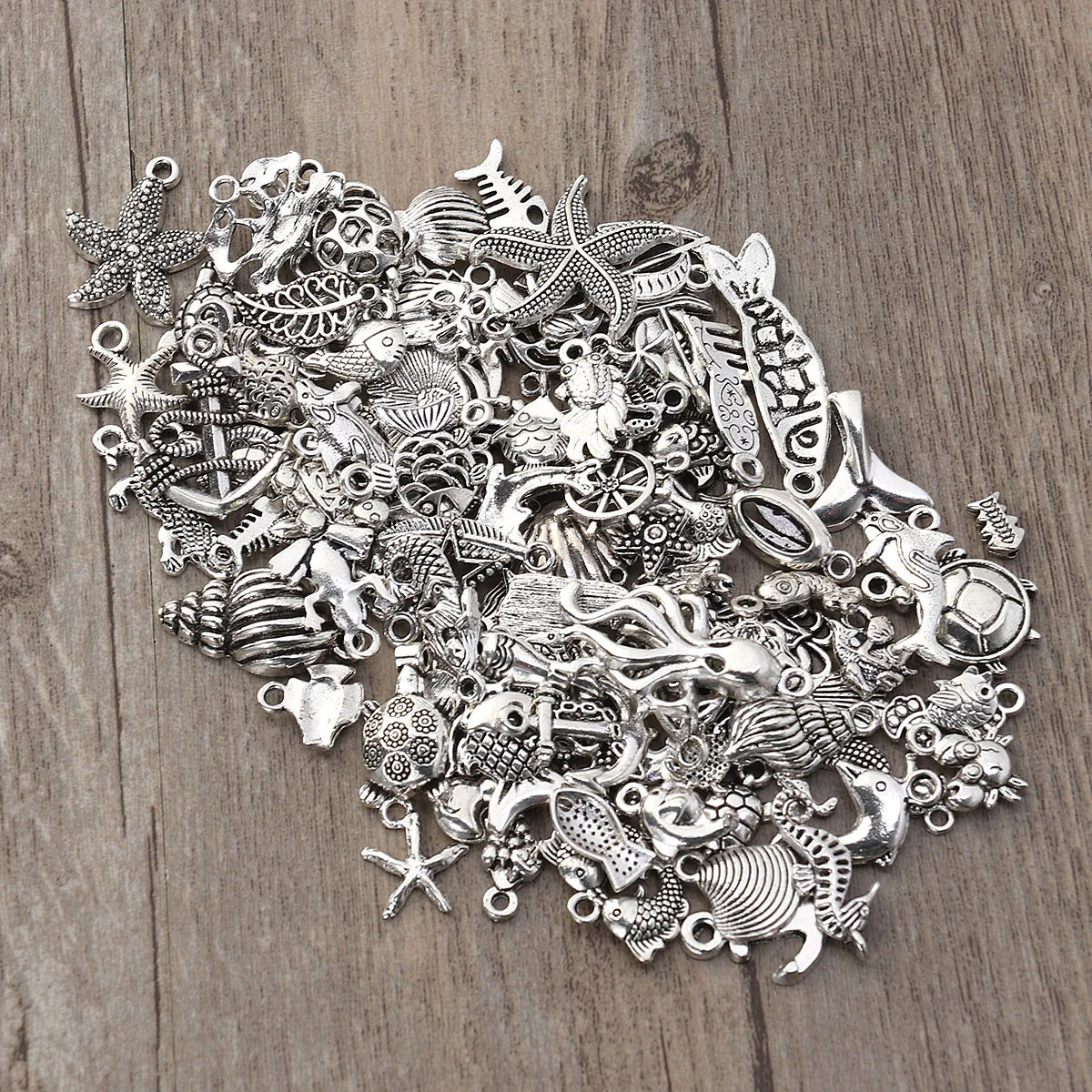 

100pcs Marine Life Simple Vintage Ocean Style Findings Charms Pendants Charms for Crafting