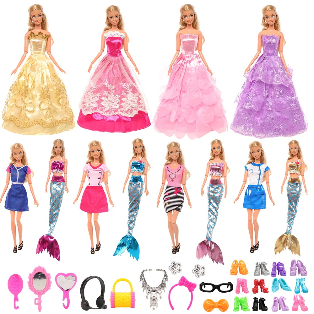 Barwa 62 Pcs Fashion For Barbie Doll Clothes and Accessories
