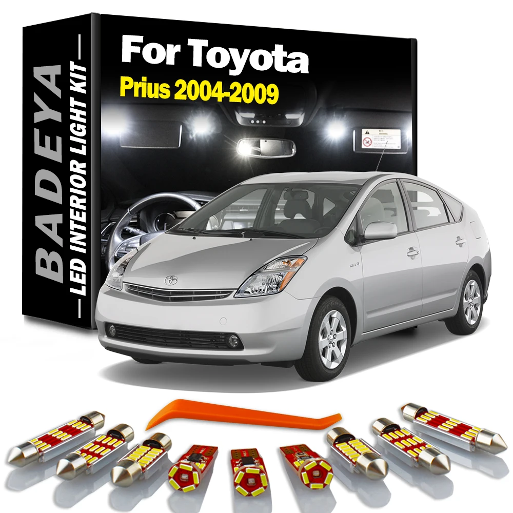 13 шт. для Toyota Prius 2004 2005 2006 2007 2008 2009 светодиодная лампа дверей внутренняя купольная