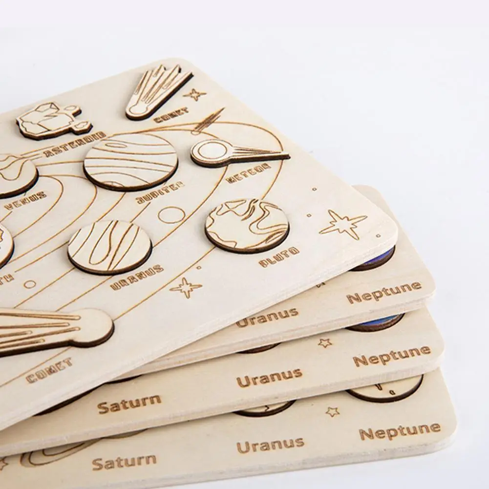 

3d Wooden Solar System Planets Puzzle Kids Science Educational Toy Jigsaw Education Learning Gift Early Toy M0j8