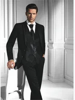 New Classic Men’s Suit Smolking Noivo Terno Slim Fit Easculino Evening Suits For Men one button best man Black groom tuxedo