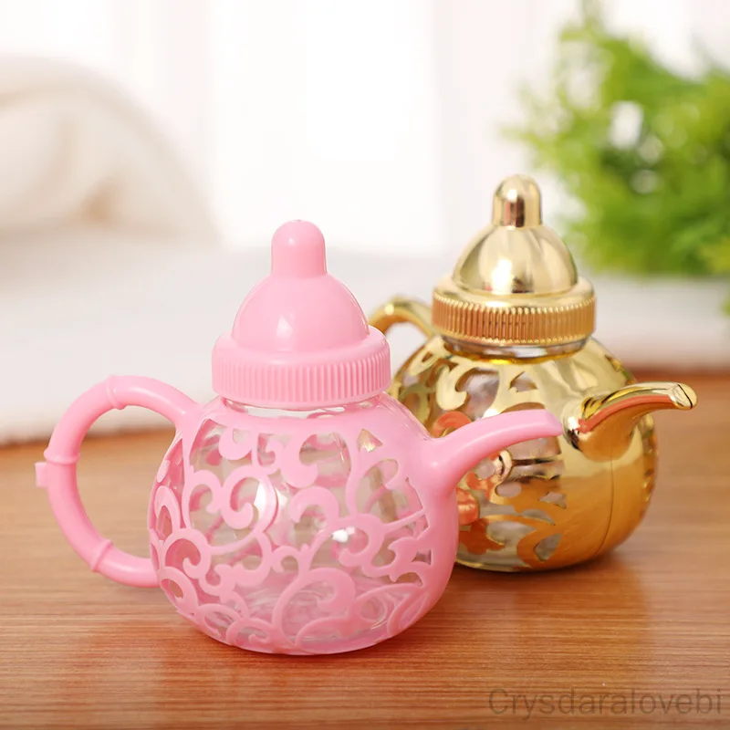 

Creative Teapot Shape Candy Box Electroplating Golden Plastic Wedding Candy Box AliExpress Hot Selling Candy Box