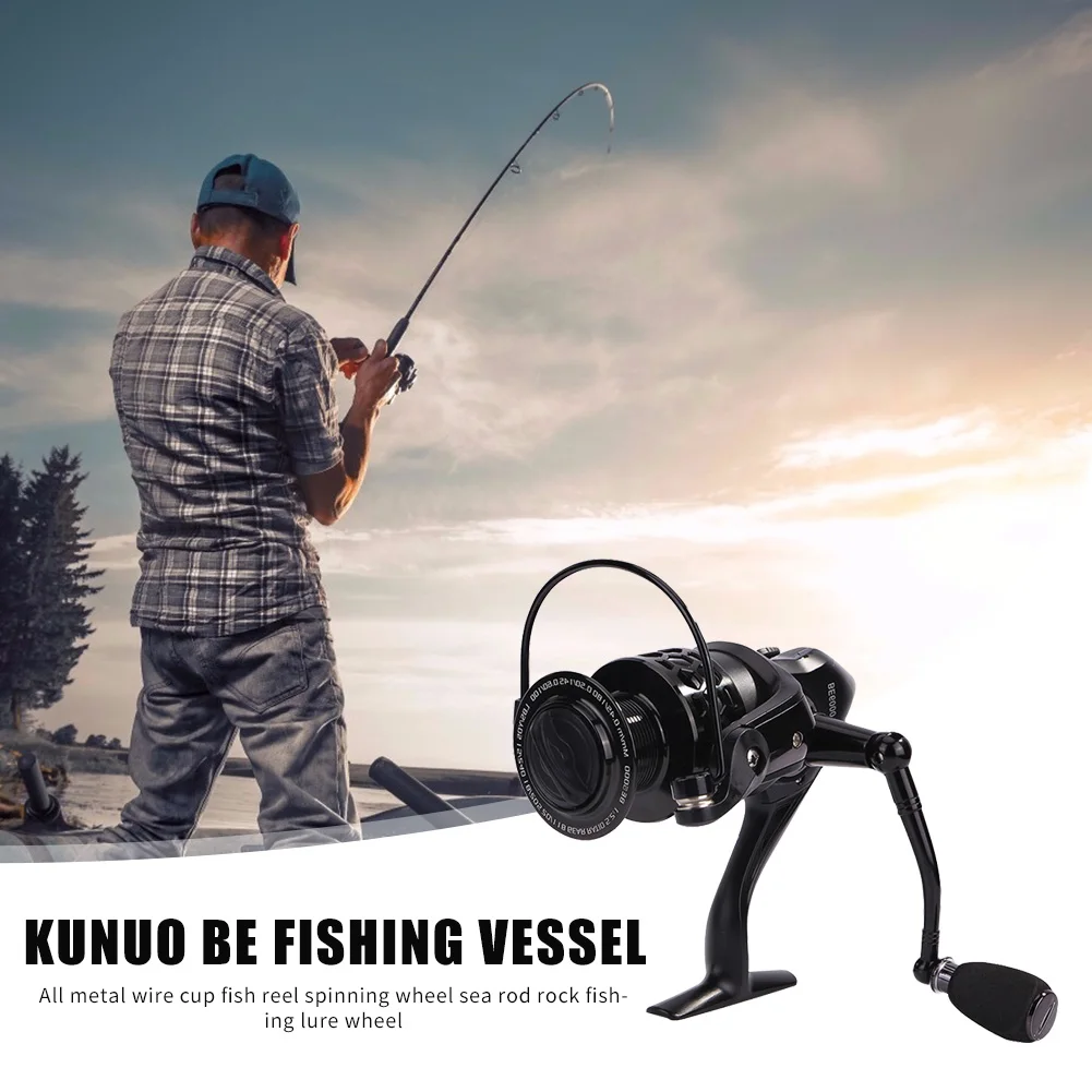 

Удобная Многофункциональная металлическая спиннинговая катушка передаточное число 5,2: 1 колесо для рыболовной лески Катушки для карпа прак...