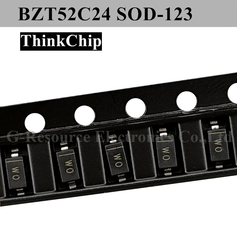 

(100 шт.) BZT52C24 SOD-123 SMD 1206 стабилизированный диод напряжения 24 В (маркировка WO)