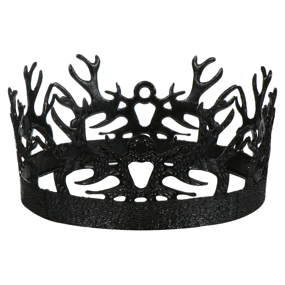 

Винтажная корона для двора реквизит для выпускного черный средневековый косплей принцесса король тиара из сплава Мужская повязка на голову