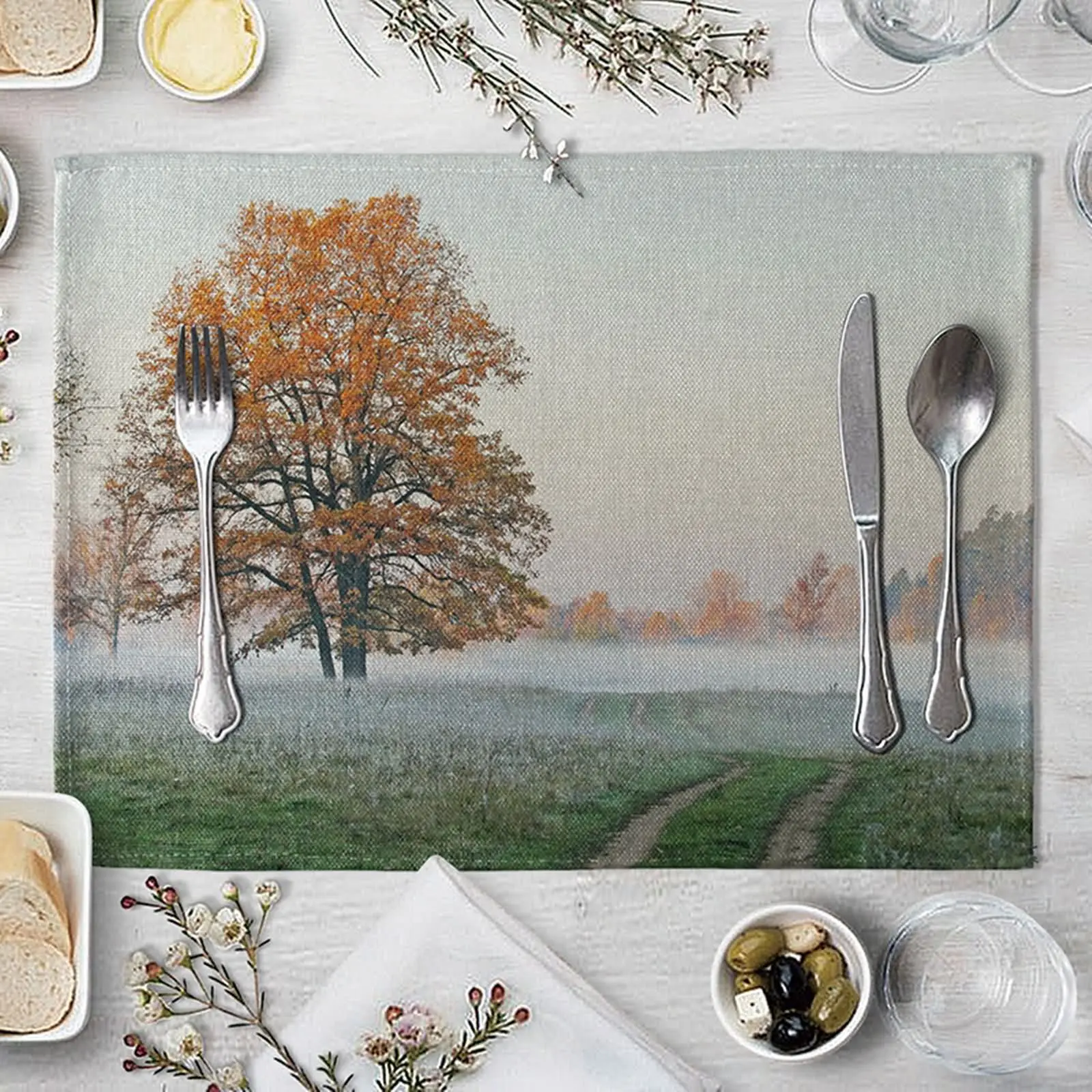 

Настольные салфетки, простота ухода, оранжевые и зеленые настольные подставки для столовой, набор нейтральных салфеток с подставкой