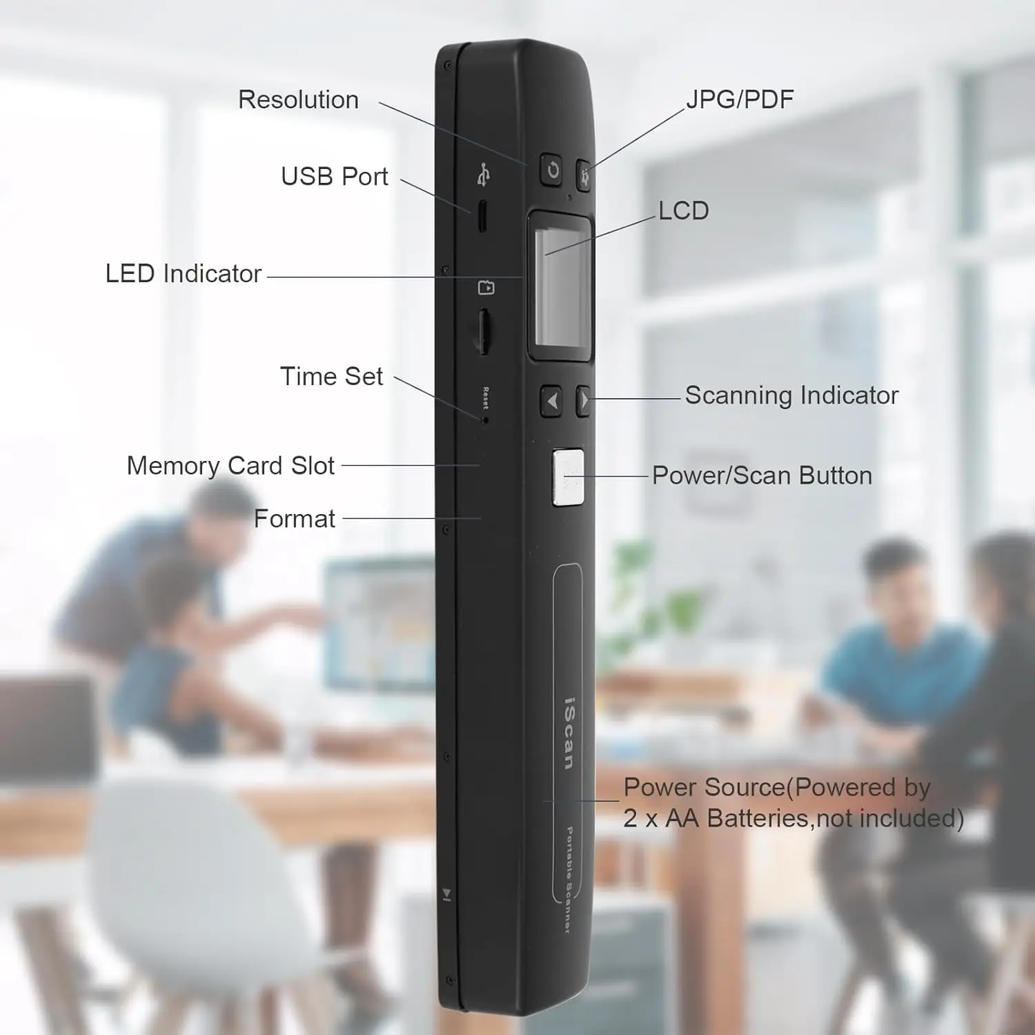 Фото Портативный сканер документов и фотографий iScan 1050DPI с поддержкой Wi-Fi и функцией перезарядки, портативный ручной сканер для фотографий, мобильный сканер, формат JPG/PDF №5
