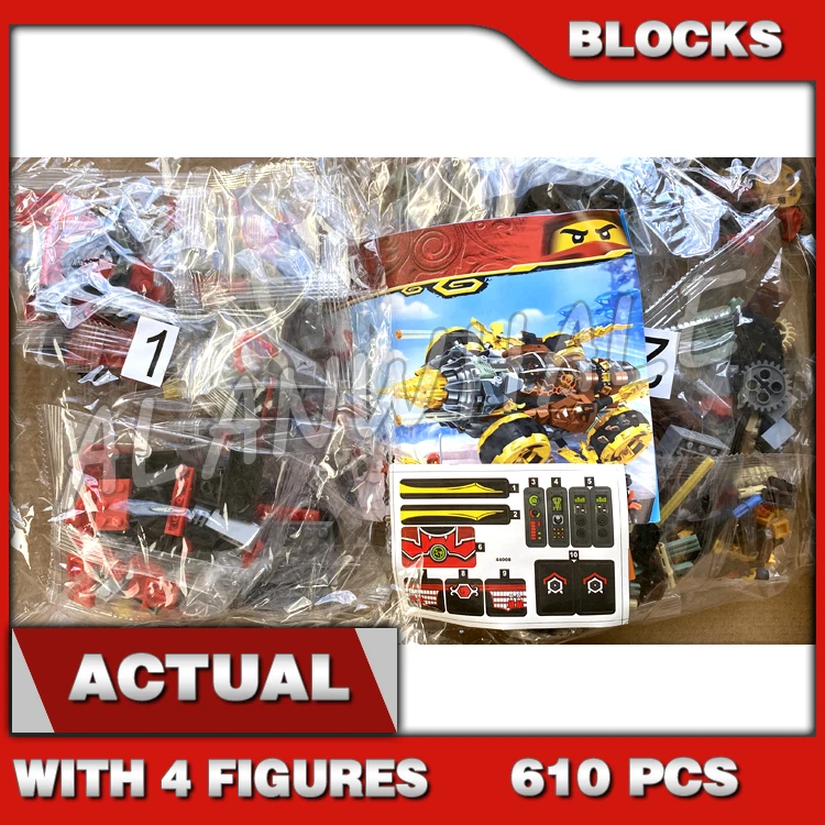 

610pcs Shinobi Legacy Cole's Earth Driller Giant Stone Warrior Army Scout 11163 Building Block Toys Compatible with Model