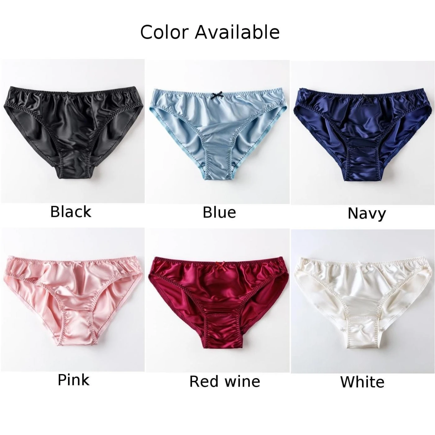 

Womens 100% Silk Seamless Panties Low-waisted Ruffle Thongs Briefs Bikinis Underwear Lady Panty Culotte Femme Woman Lingerie A50