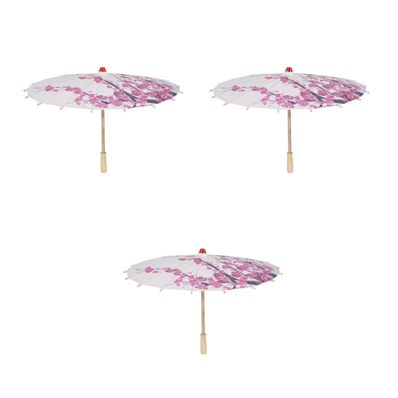 

3X Art Umbrella Chinese Silk Cloth Umbrella Classical Style Decorative Umbrella Oil Paper Painted Parasol Umbrella