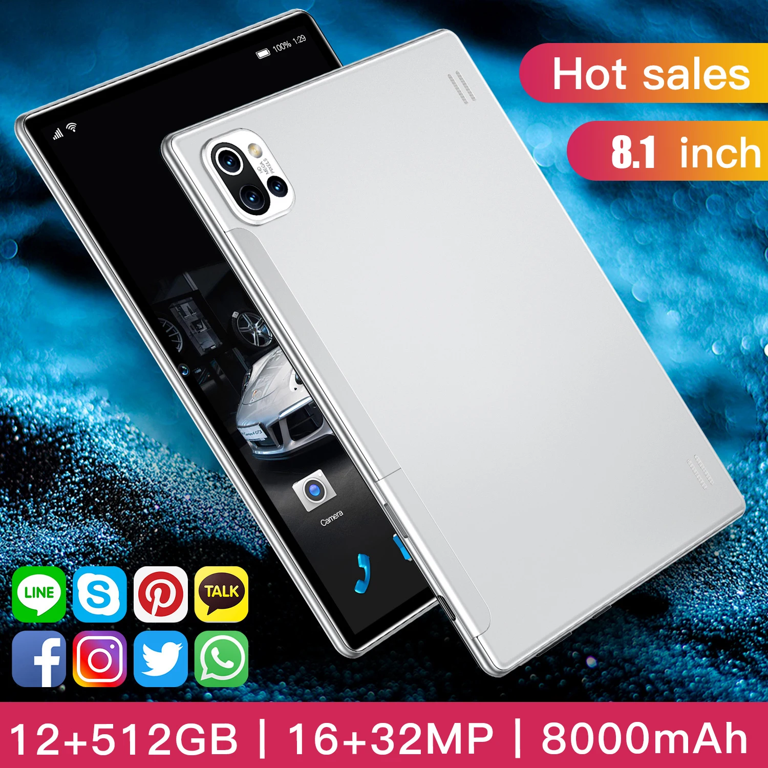 Global Version 5 Pro Android Tablet PC 8000mAh 12GB RAM 512GB ROM 16+32MP Camera 10 Core WIFI Netbook 8.1 Inch Laptop mini Pad |