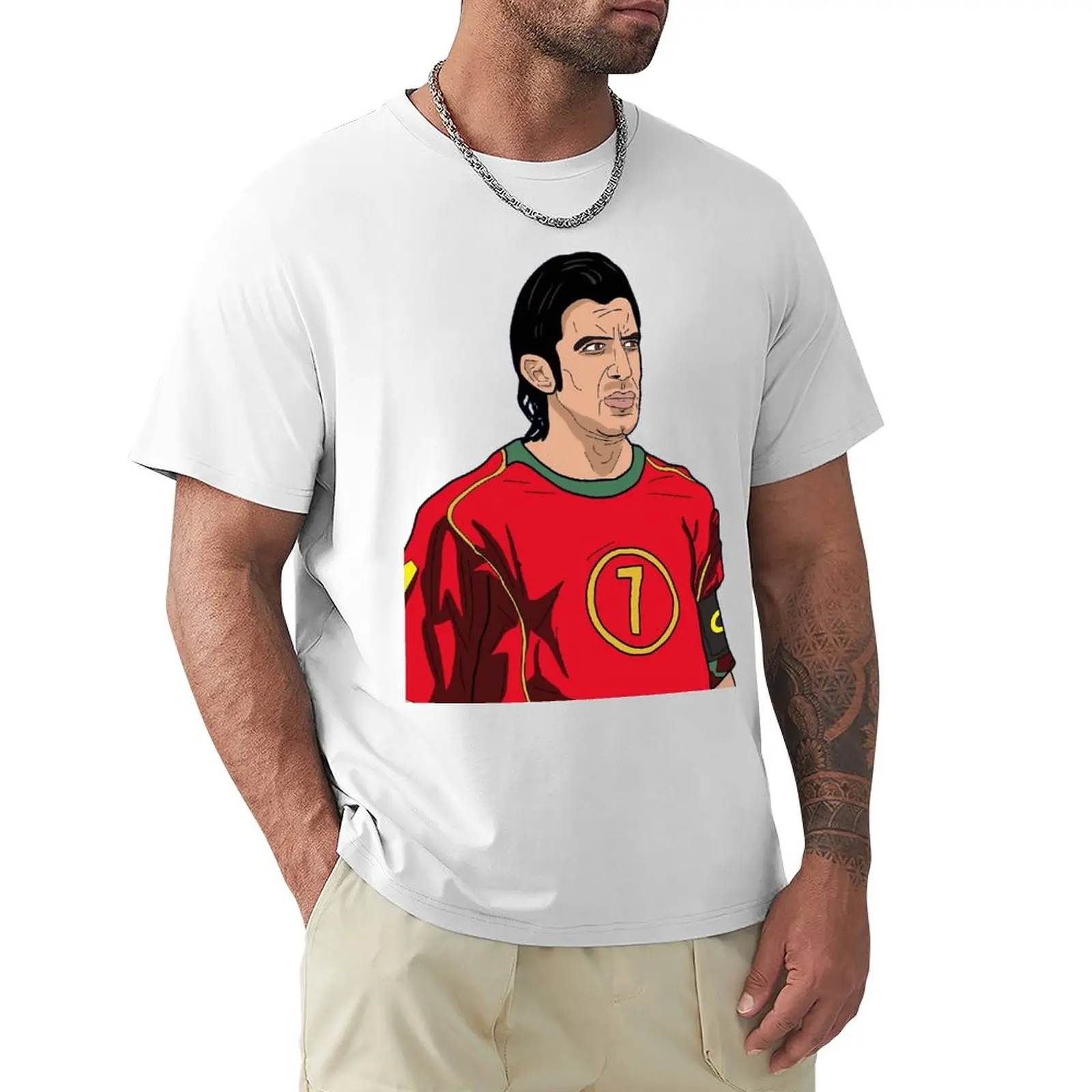 

Championship Portugal Luíss Luis And Figos 5 Football Player Motion Unique Top Quality Top Tee Crewneck Leisure Eur Size