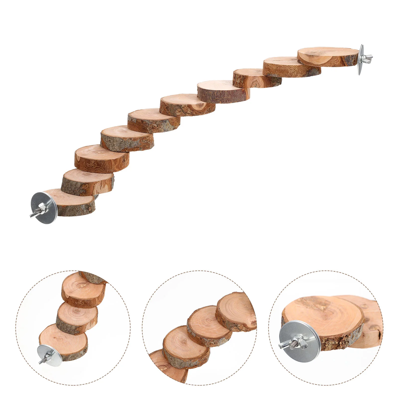 

Bird Parrot Cage Perch Ladder Parakeet Stand Platform Hamster Accessories Woodenchewing Wood Standing Parakeets Birds Hanging