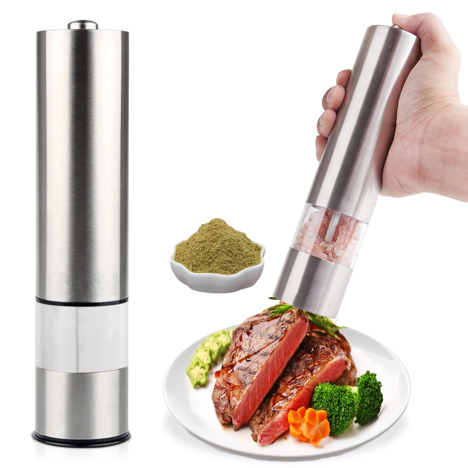 

Automatic Grinder Steel Mill Pepper Stainless Electric Fast Grinder Pepper Decoration & Hangs