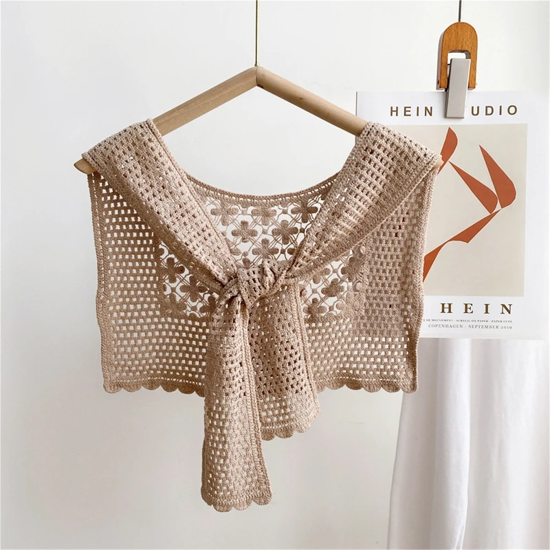

573B Triangular Shoulder Wrap Shrug Scarf Crochet Shawl Wraps Echarpe Scarves
