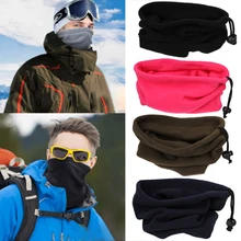 Fleece Neck Tube Men Women Multifunction Warm Solid Color Neck Warmer Hiking Skating Running Sport Scarf Ski Mask Scarf Winter