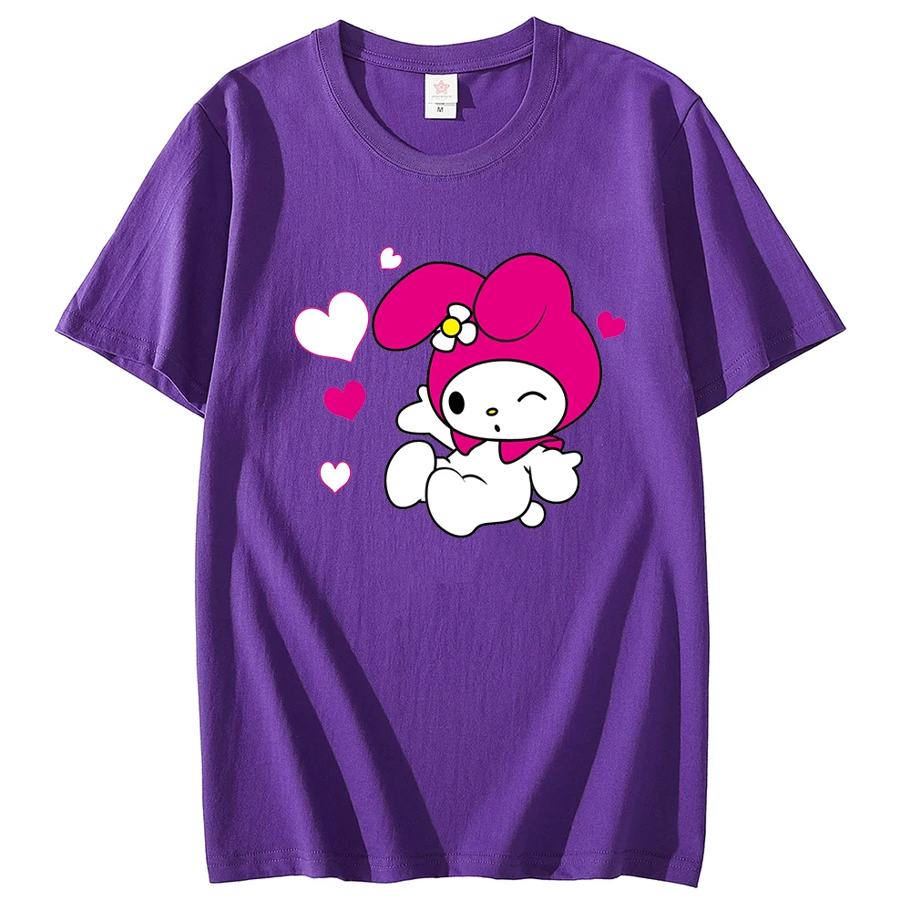 Sanrio Kawaii My Melody печатная Футболка уличная спортивная парная Студенческая футболка