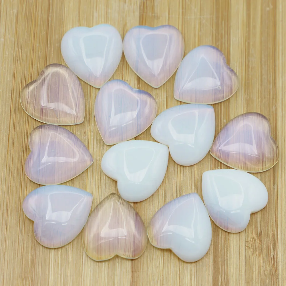 

25MM Natural Opal Stone Good Quality Heart Ornament DIY Fashion charms Jewelry Making Accessores Wholesale Free Shipping 10Pcs