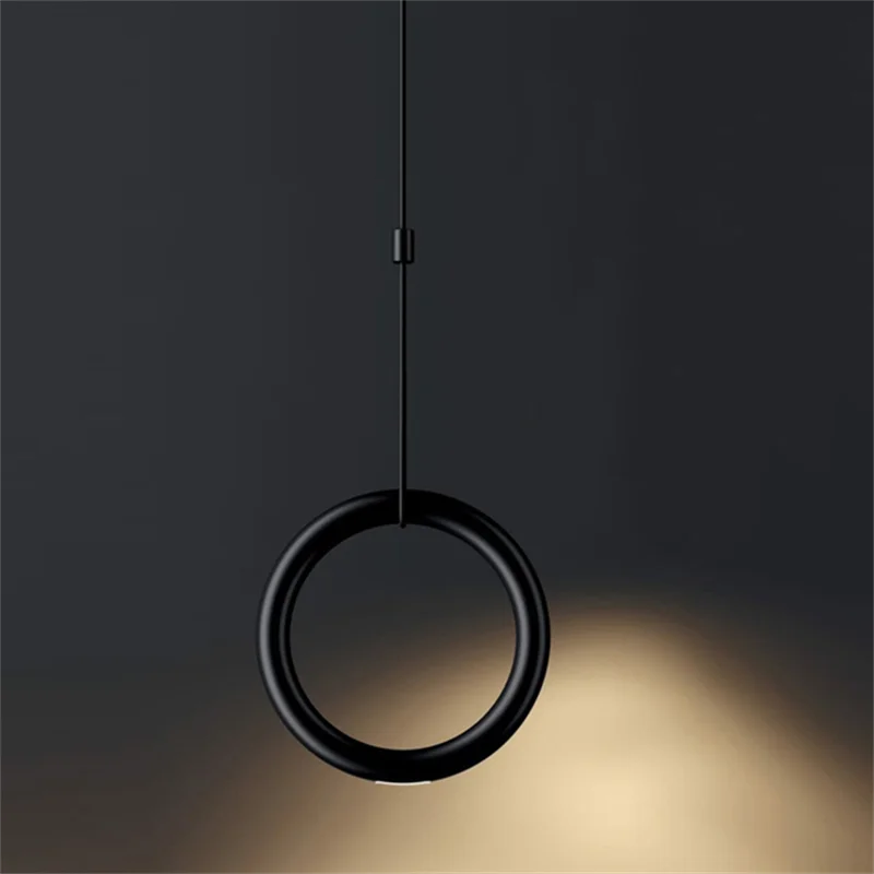 

Chandelier Led Art Pendant Lamp Light Room Decor Italian Designer Circular Ring Restaurant Creative Personality Sense Atmosphere