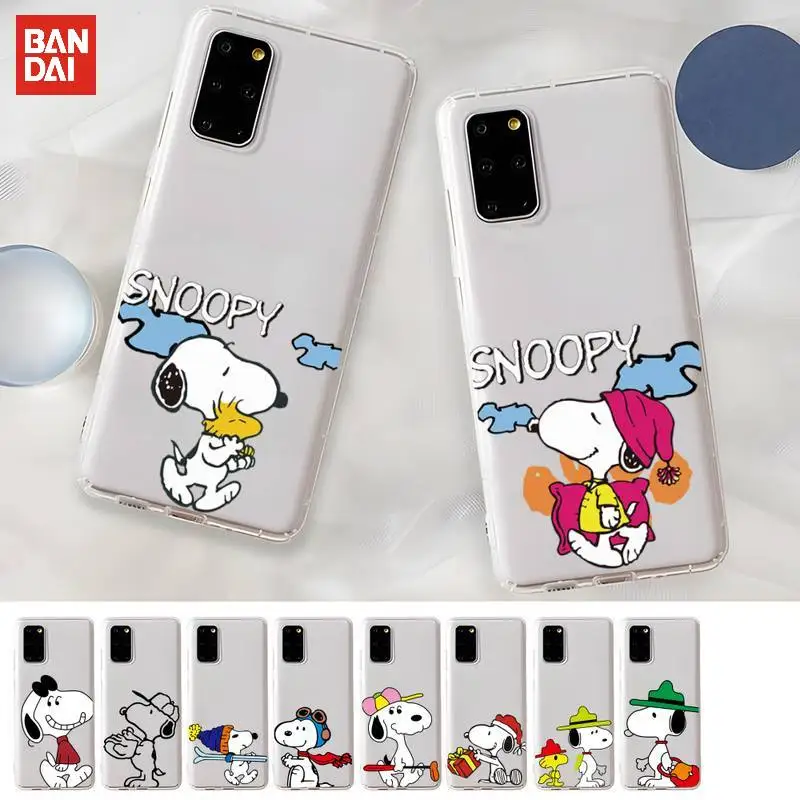 

BANDAI Cartoon Snoopy Phone Case For Samsung S20 S30 S21 Ultra S7edge S7 S8 S9 S10 S20 S30 Plus S10E S20fe Transparent Cover