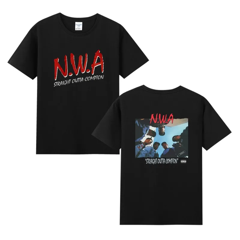 N.W.A NWA Hip Hop Music Group Mens T-Shirt Ice Cube MC Ren Dr. Dre DJ Yella Eazy-E Print T Shirt Unisex Cotton Short Sleeve Tops