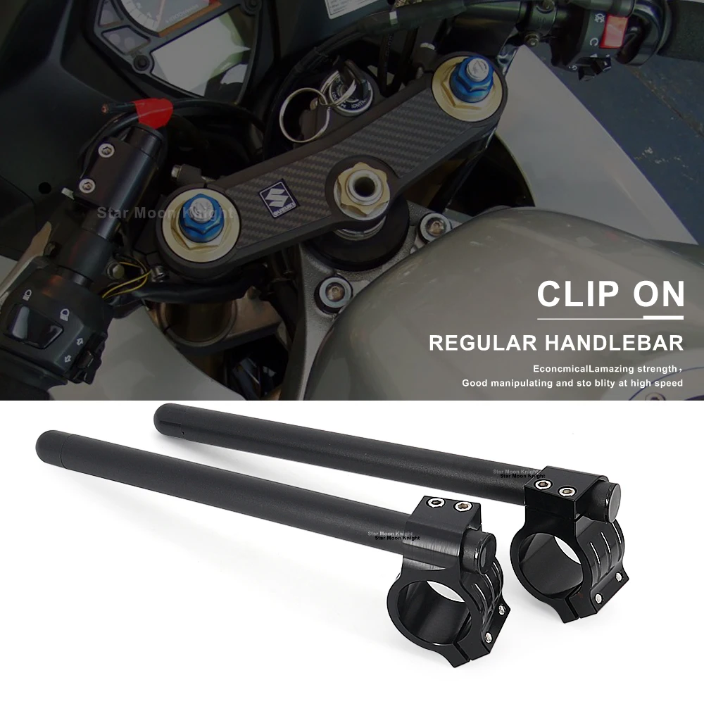 

Clip on Ons Fork Riser Handlebar For Suzuki GSX-R 1300 1000 750 600 125 GSX 600 750 1100 GSF 400 600 SV650 RF600 GS500 TL1000