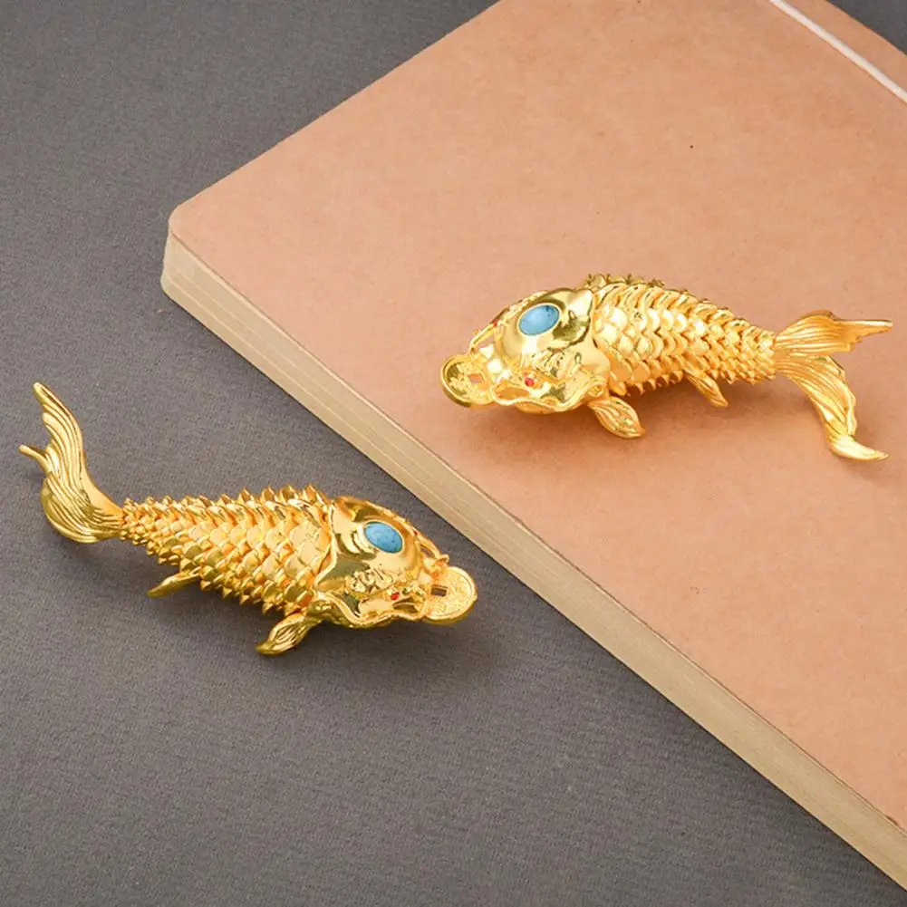 Золотая китайская фигурка Arowana приносит удачу движущийся шарнир украшение для
