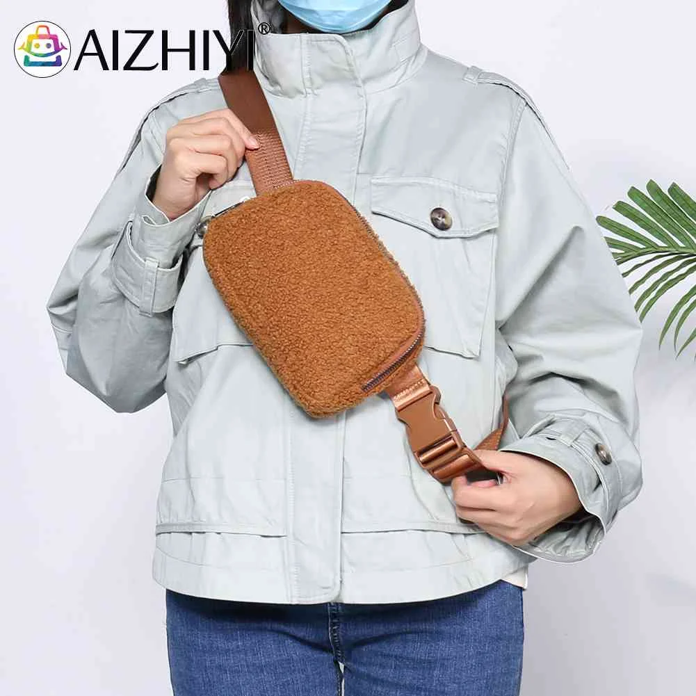 

Забавная плюшевая Сумка-бананка унисекс, модный саквояж на бедро и плечо, повседневный однотонный портативный уличный спортивный мешок на ...